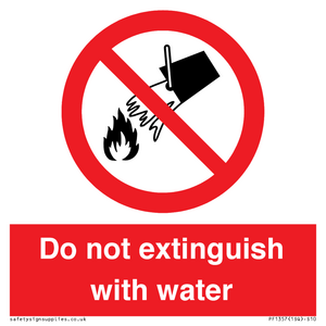 Do not extinguish with water